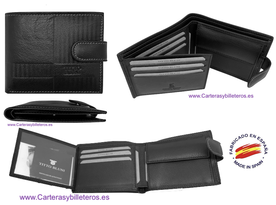 MAN WALLET BRAND BLUNI TITTO MAKE IN LUXURY LEATHER 