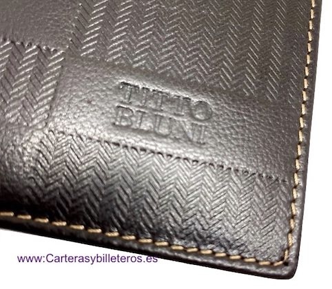 MAN WALLET BRAND BLUNI TITTO MAKE IN LUXURY LEATHER 