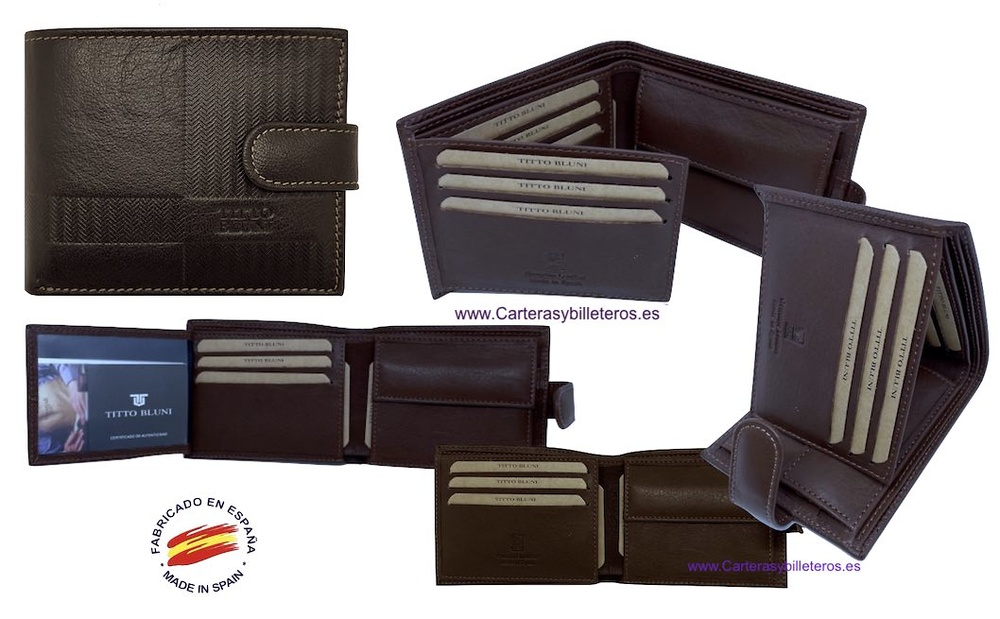 MAN WALLET BRAND BLUNI TITTO MAKE IN LUXURY LEATHER 