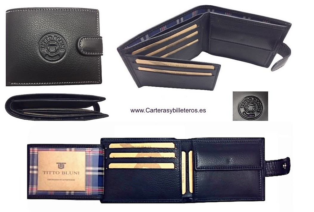 MAN WALLET BRAND BLUNI TITTO MAKE IN LUXURY LEATHER 