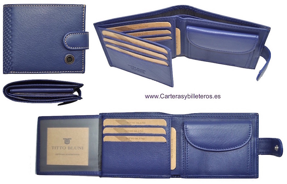 MAN WALLET BRAND BLUNI TITTO MAKE IN LUXURY LEATHER 