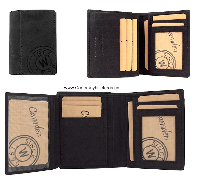 MAN WALLET CARD FOLDER IN OLI FINISHED LEATHER 