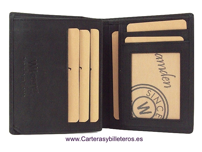 MAN WALLET CARD FOLDER IN OLI FINISHED LEATHER 