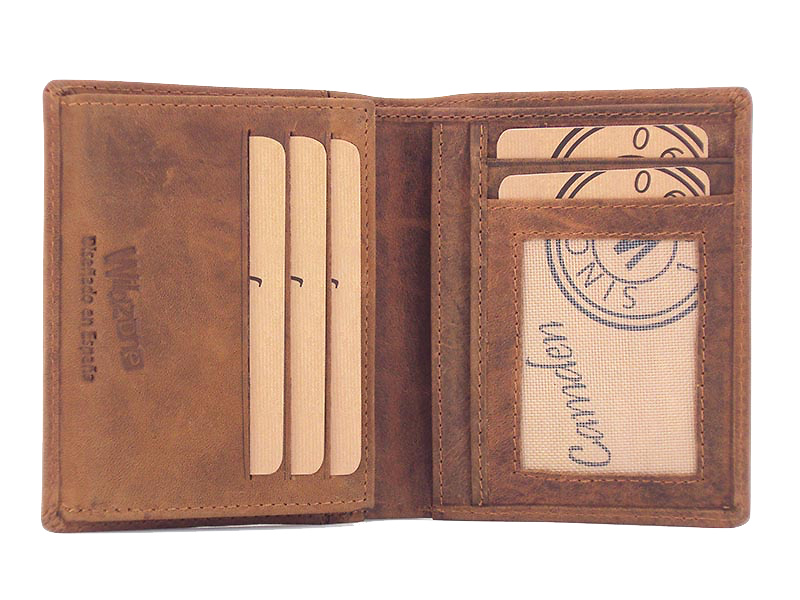 MAN WALLET CARD FOLDER IN OLI FINISHED LEATHER 