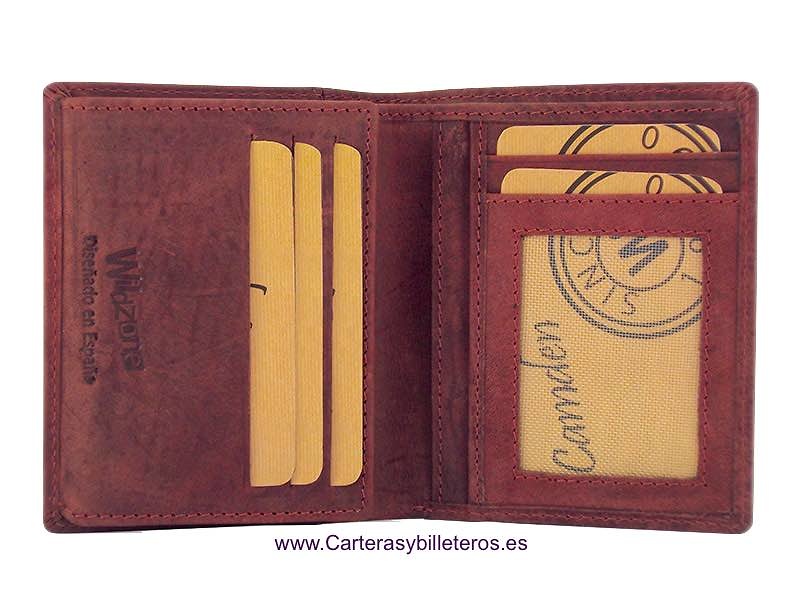 MAN WALLET CARD FOLDER IN OLI FINISHED LEATHER 