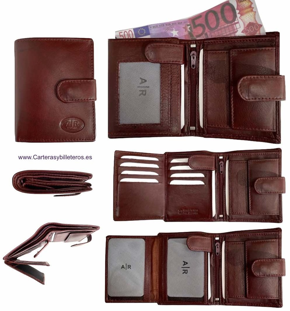 MAN WALLET OF LEATHER OF QUALITY WITH WALLET AND CASH DRAWER 