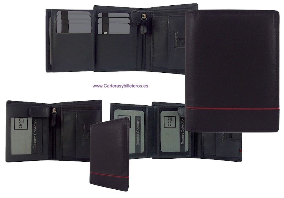 MAN WALLET OF NAPPA LEATHER WITH CARD HOLDER AND PURSE 