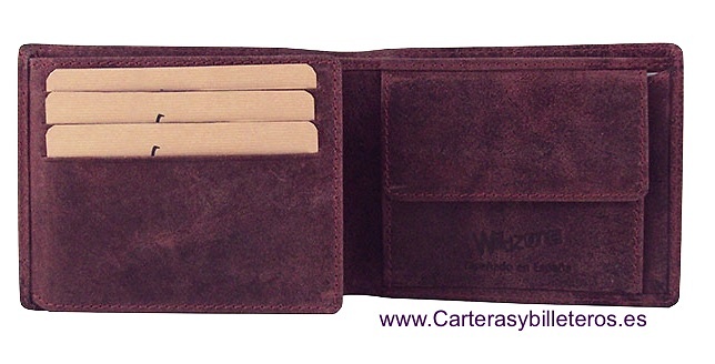 MAN WALLET PURSE IN MATTE FINISHED LEATHER 