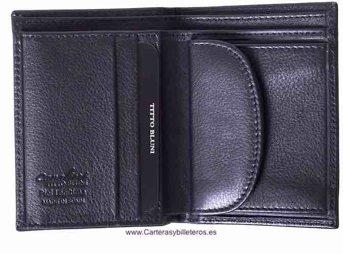 MAN WALLET TITTO BLUNI MAKE IN LUXURY LEATHER WITH PURSE EXCLUSIVE 