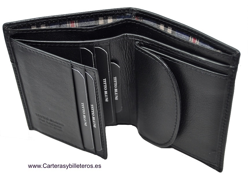 MAN WALLET TITTO BLUNI MAKE IN LUXURY LEATHER WITH PURSE GRAPHITEC 