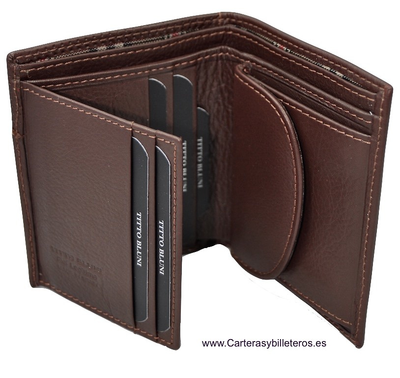 MAN WALLET TITTO BLUNI MAKE IN LUXURY LEATHER WITH PURSE GRAPHITEC 