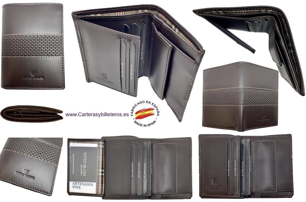 MAN WALLET WITH PURSE TITTO BLUNI IN LUXURY CARBON LEATHER 