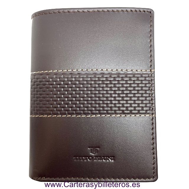 MAN WALLET WITH PURSE TITTO BLUNI IN LUXURY CARBON LEATHER 