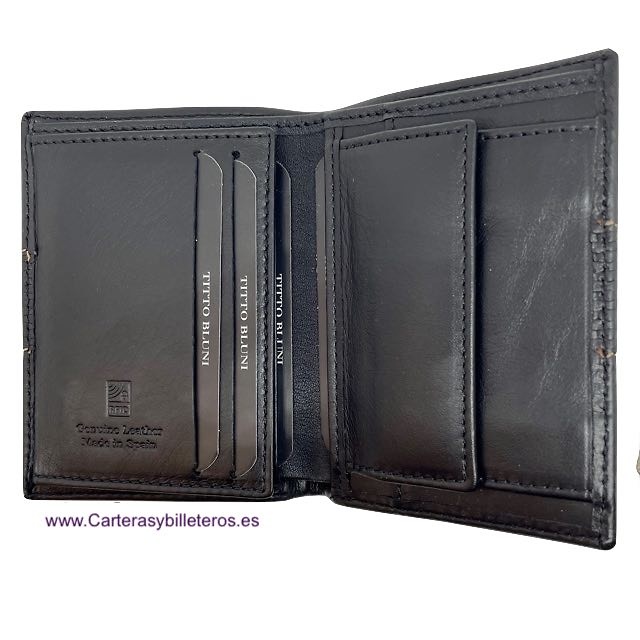 MAN WALLET WITH PURSE TITTO BLUNI IN LUXURY CARBON LEATHER 