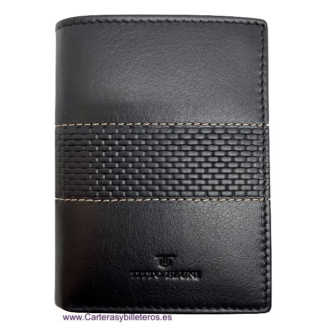 MAN WALLET WITH PURSE TITTO BLUNI IN LUXURY CARBON LEATHER 