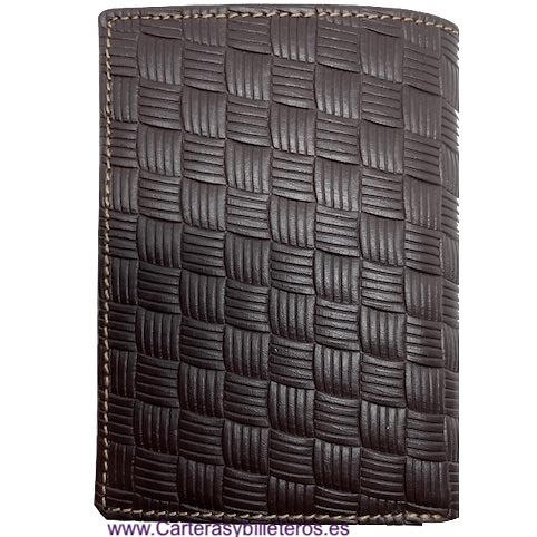 MAN WALLET WITH TITTO BLUNI ENGRAVED LEATHER PURSE 