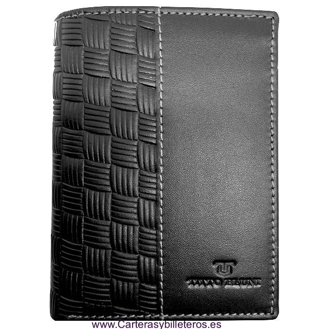 MAN WALLET WITH TITTO BLUNI ENGRAVED LEATHER PURSE 