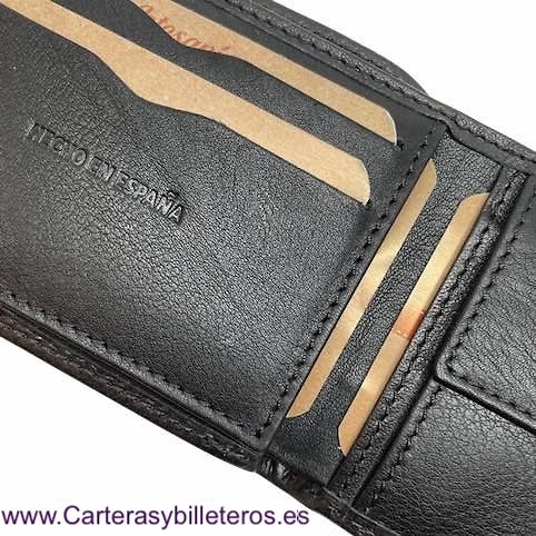 MAN'S LEATHER WALLET WITH PESPOINT AND FLAG OF SPAIN 