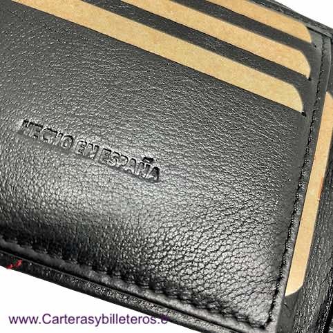 MAN'S LEATHER WALLET WITH PESPOINT AND FLAG OF SPAIN 