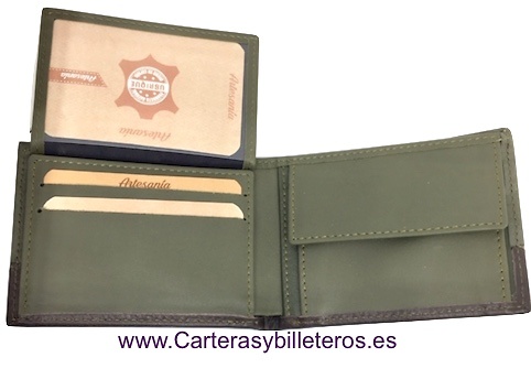 MAN'S LEATHER WALLET WITH TRIPLE CARD HOLDER 