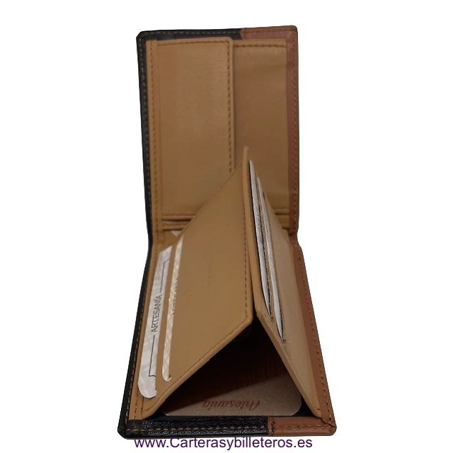 MAN'S LEATHER WALLET WITH TRIPLE CARD HOLDER 