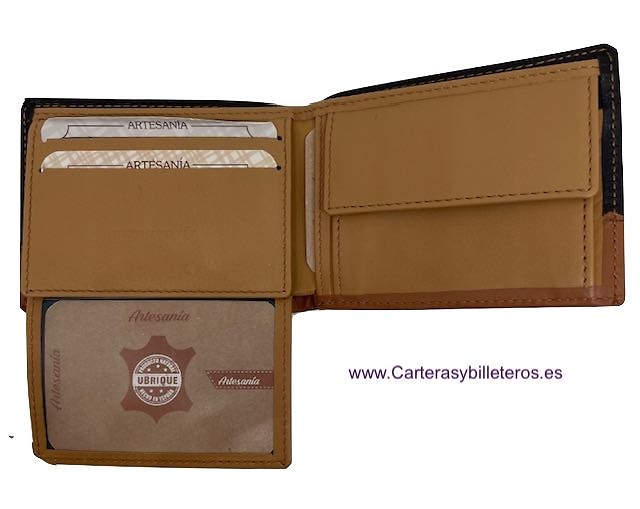 MAN'S LEATHER WALLET WITH TRIPLE CARD HOLDER 