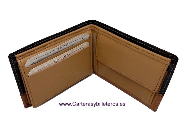 MAN'S LEATHER WALLET WITH TRIPLE CARD HOLDER 