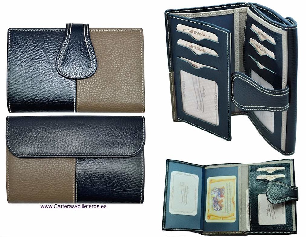 MEDIO WALLET WOMEN'S WITH A LEATHER BOW MADE IN SPAIN 