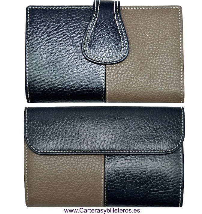 MEDIO WALLET WOMEN'S WITH A LEATHER BOW MADE IN SPAIN 