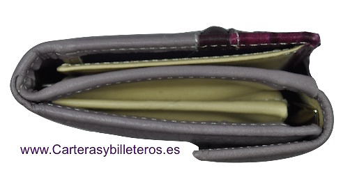 MEDIUM WALLET WOMEN'S WITH A LEATHER BOW AND SNAKE MADE IN SPAIN 