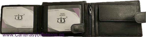 MEN'S AMERICAN-STYLE LEATHER WALLET WITH EXTERNAL CLOSURE 