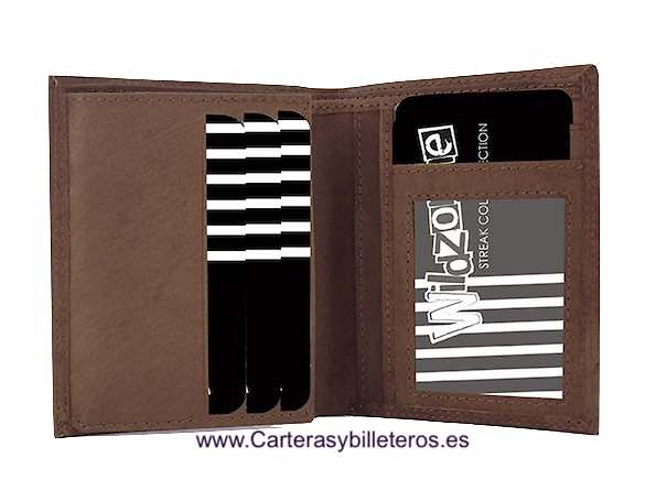 MEN'S CARD HOLDER IN EATHER FOR 11 CARDS 