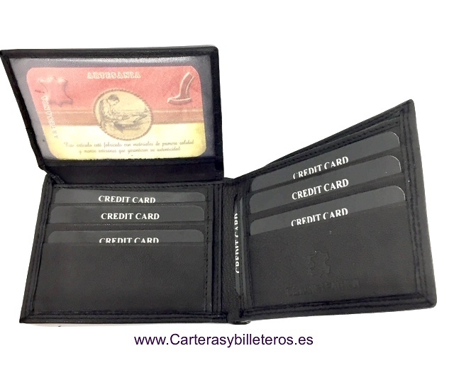 MEN'S LEATHER CARD HOLDER 14 CARDS 