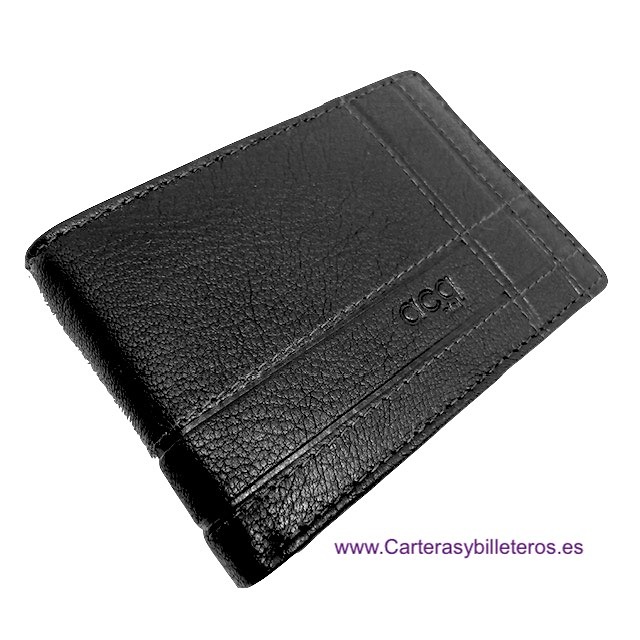 MEN'S LEATHER MINI WALLET WITH COIN PURSE FOR 5 CARDS 