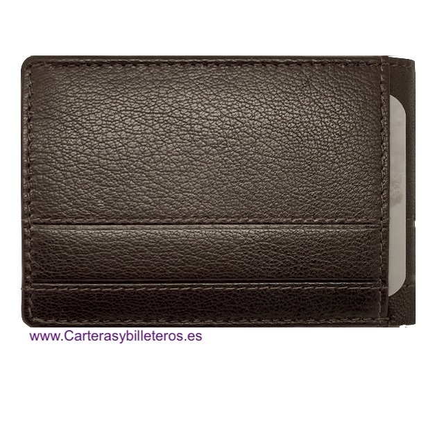 MEN'S LEATHER MINI WALLET WITH COIN PURSE FOR 5 CARDS 