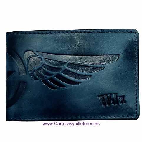 MEN'S LEATHER PURSE WALLET WITH SMALL WEAR PATINA 