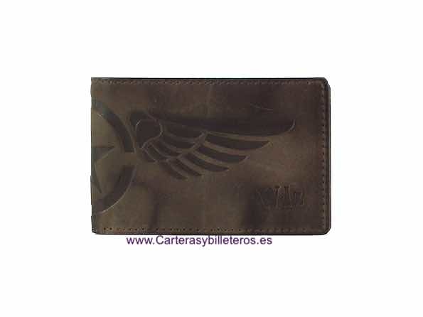 MEN'S LEATHER PURSE WALLET WITH SMALL WEAR PATINA 