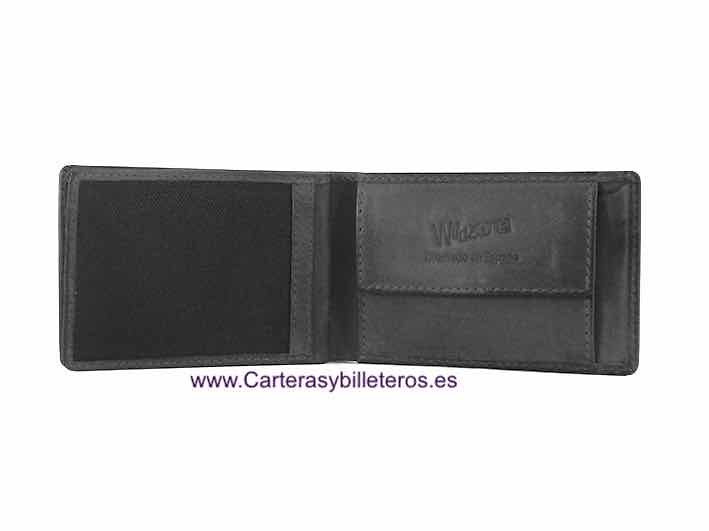 MEN'S LEATHER PURSE WALLET WITH SMALL WEAR PATINA 