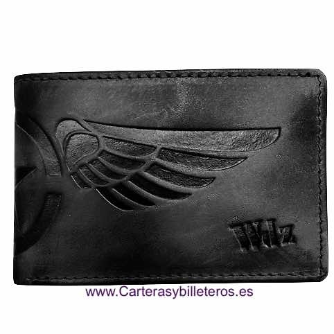 MEN'S LEATHER PURSE WALLET WITH SMALL WEAR PATINA 