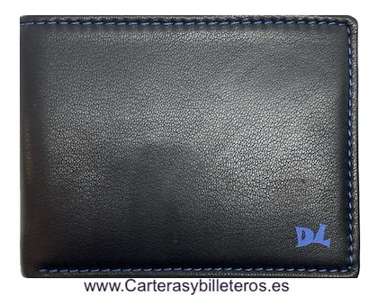 MEN'S LEATHER WALLET WITH DOUBLE BILLFOLD WALLET AND EXTERNAL COIN PURSE 