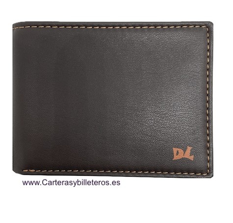 MEN'S LEATHER WALLET WITH DOUBLE BILLFOLD WALLET AND EXTERNAL COIN PURSE 