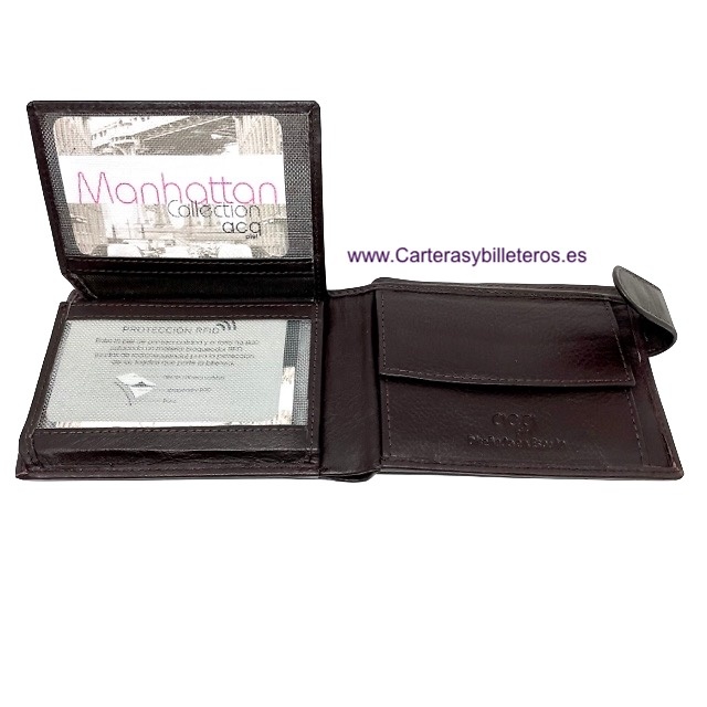 MEN'S LEATHER WALLET WITH EXTENDABLE PURSE AND CARD HOLDER 