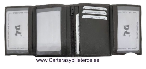 MEN'S LEATHER WALLET WITH WINGED CARD HOLDER FOR 13 CARDS 