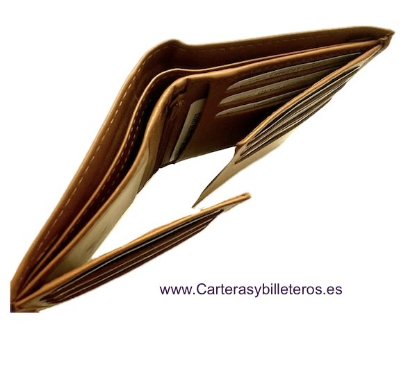 MEN'S LEATHER WALLET WITH WINGED CARD HOLDER FOR 13 CARDS 