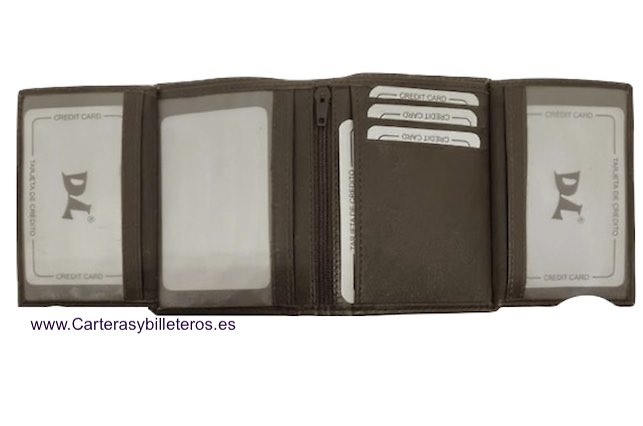 MEN'S LEATHER WALLET WITH WINGED CARD HOLDER FOR 13 CARDS 