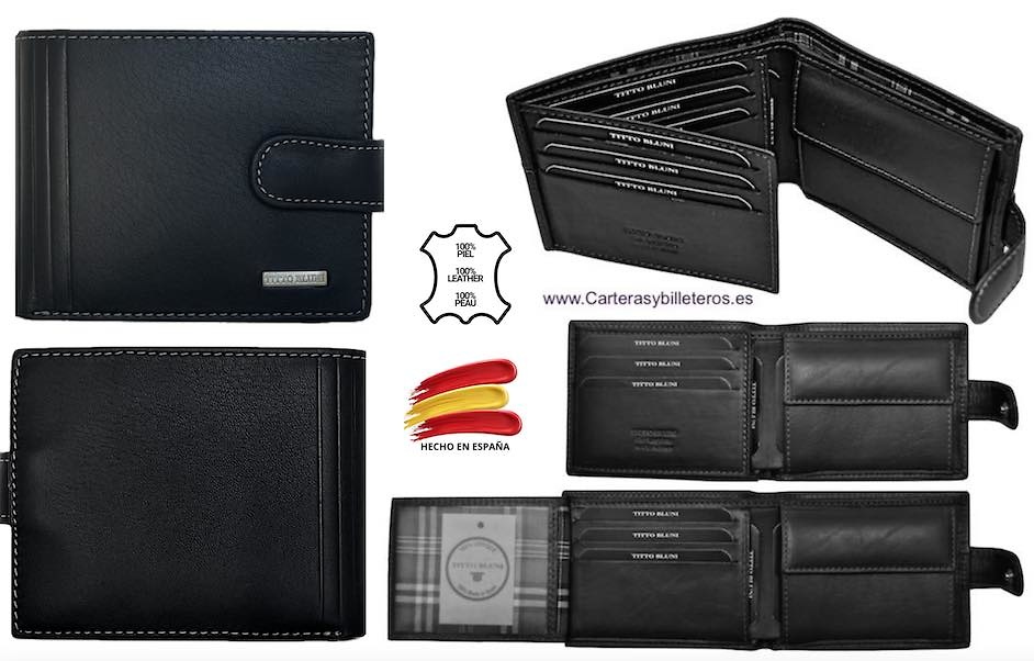 MEN'S LEATHER WALLETS LUXURY ELEGANT BRAND TITTO BLUNI 