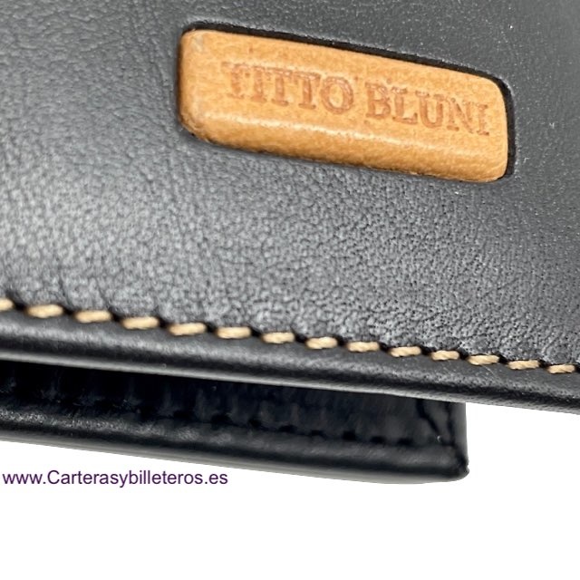 MEN'S LUX LEATHER WALLETS WITH TITTO BLUNI PURSE AND THE BRAND ENGRAVED ON LEATHER 