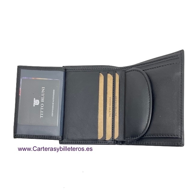 MEN'S LUX LEATHER WALLETS WITH TITTO BLUNI PURSE AND THE BRAND ENGRAVED ON LEATHER 