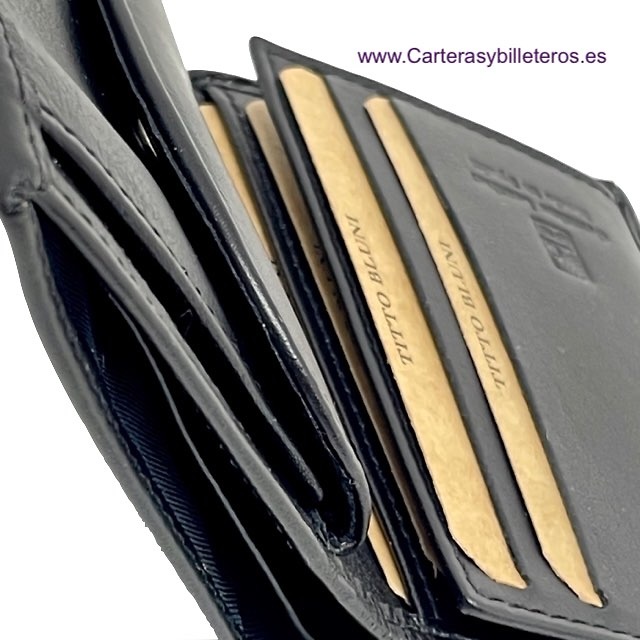 MEN'S LUX LEATHER WALLETS WITH TITTO BLUNI PURSE AND THE BRAND ENGRAVED ON LEATHER 