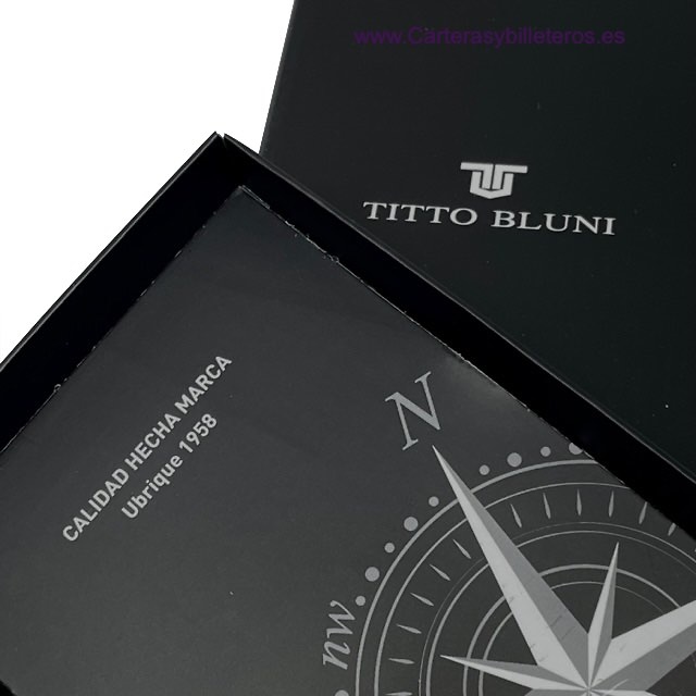 MEN'S LUX LEATHER WALLETS WITH TITTO BLUNI PURSE AND THE BRAND ENGRAVED ON LEATHER 